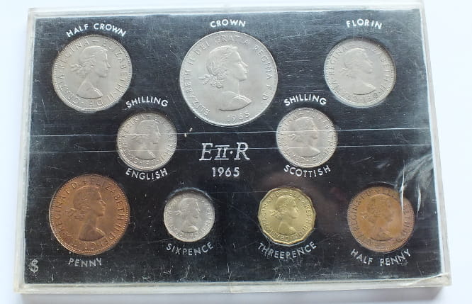 Zestaw monet Wielka Brytania 1965