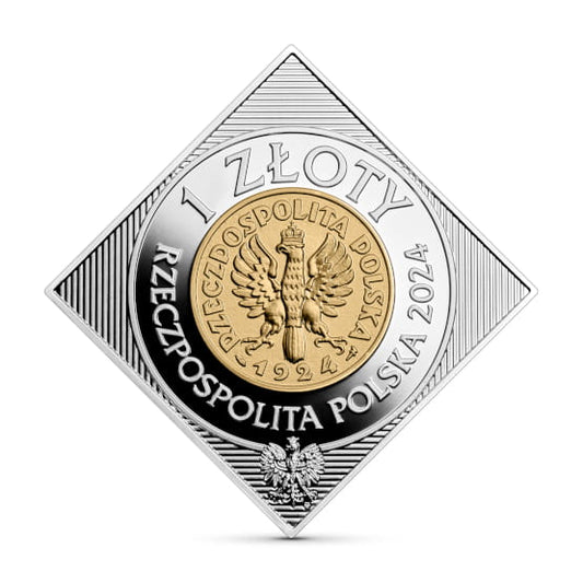 Moneta 1 zł 100. rocznica wprowadzenia złotego do obiegu