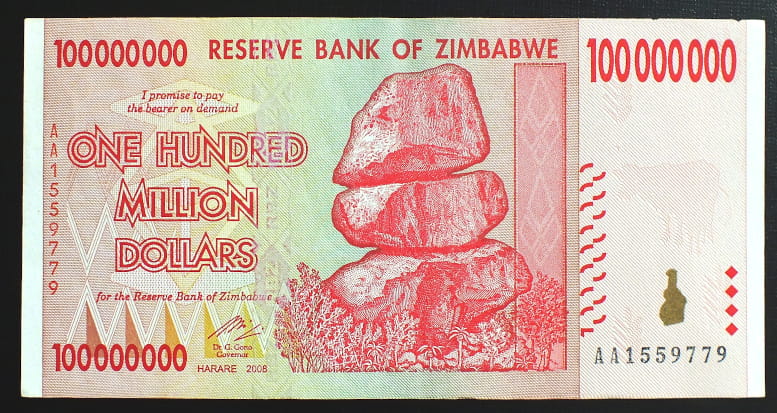 100 000 000 Dollars - Zimbabwe 200 r.