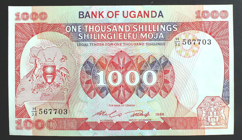 1000 Szylingów - Uganda 1986 r.