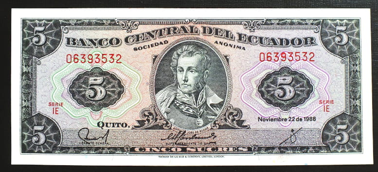 5 Sucres - Ekwador 1988 r.