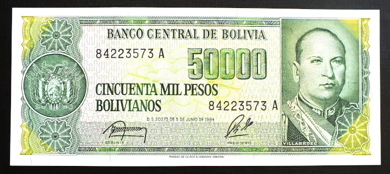50000 Pesos - Boliwia 1984 r.