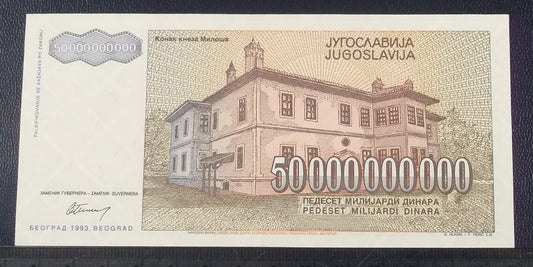 50.000.000.000 dinarów JUGOSŁAWIA