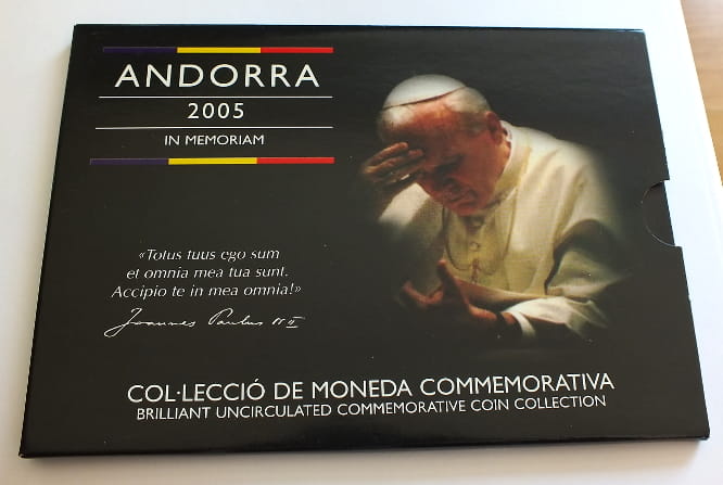 Andora 8 monet mennicze Jan Paweł II