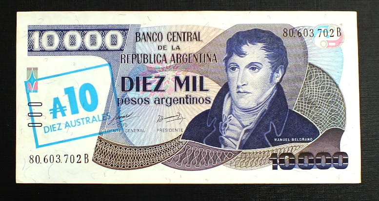 10 australes ARGENTYNA