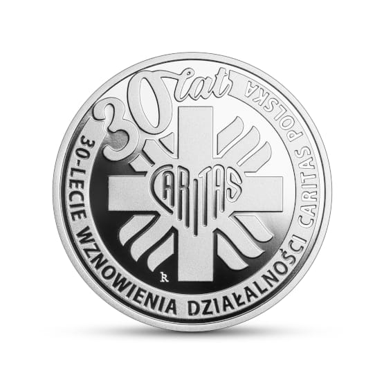 Moneta 10 zł 30-lecie wznowienia działalności Caritas Polska