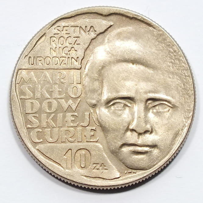 10 zł Maria Skłodowska - Curie 1967