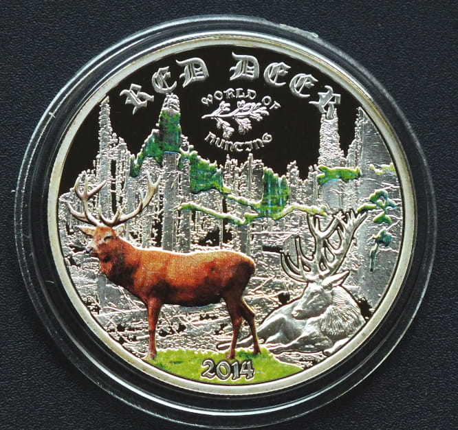 2 dolary Jeleń - Red Deer - 1/2 OZ Cook Islands 2014 r.