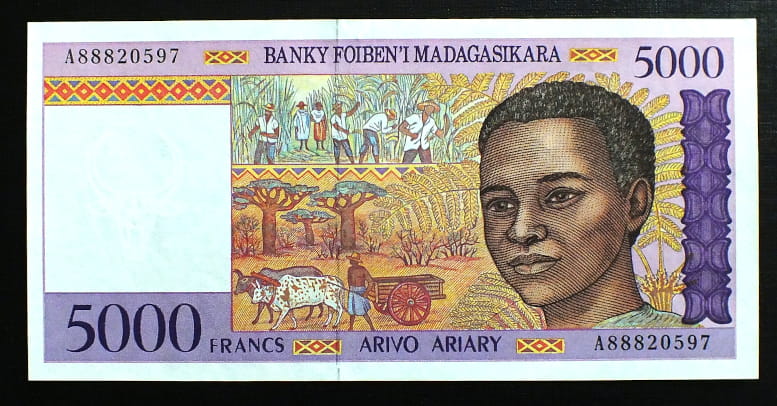 5000 Franków Madagaskar 1995 r.
