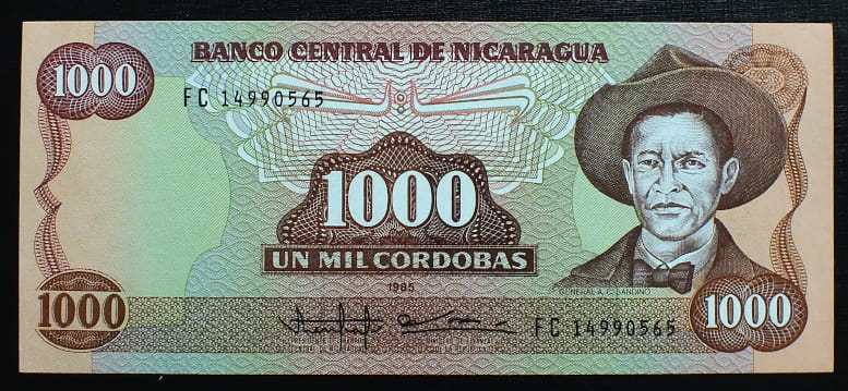 1000 Cordobas - Nikaragua 1985 r.