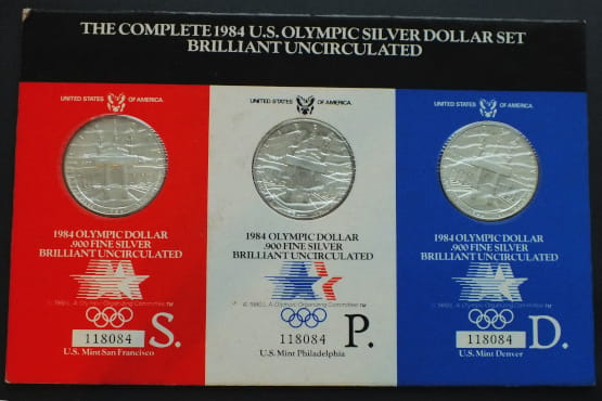 3 x 1 dollar LOS ANGELES S,P,D UNC