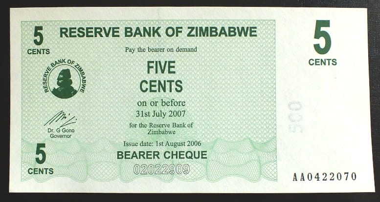 5 Cents - Zimbabwe 2006 r.