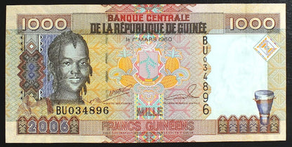 1000 Franków - Gwinea 2006 r.