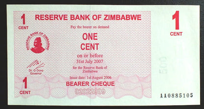 1 Cent - Zimbabwe 2007 r.