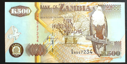 500 Kwacha - Zambia 1992 r.