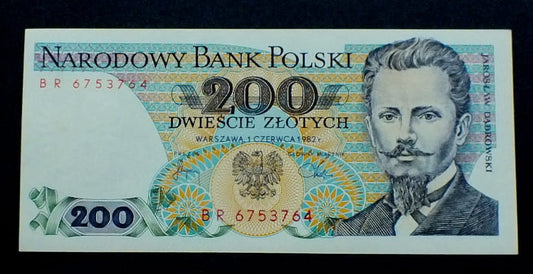 200 zł Jarosław DĄBROWSKI 1982 UNC