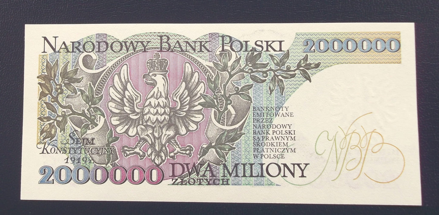 2000000 zł Ignacy Jan PADEREWSKI seria B 1992 UNC