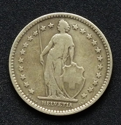 2 franki Szwajcaria (1874-1967) 10 g - Ag 835