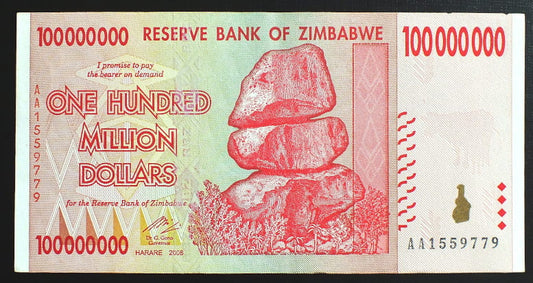 100 000 000 Dollars - Zimbabwe  200 r.