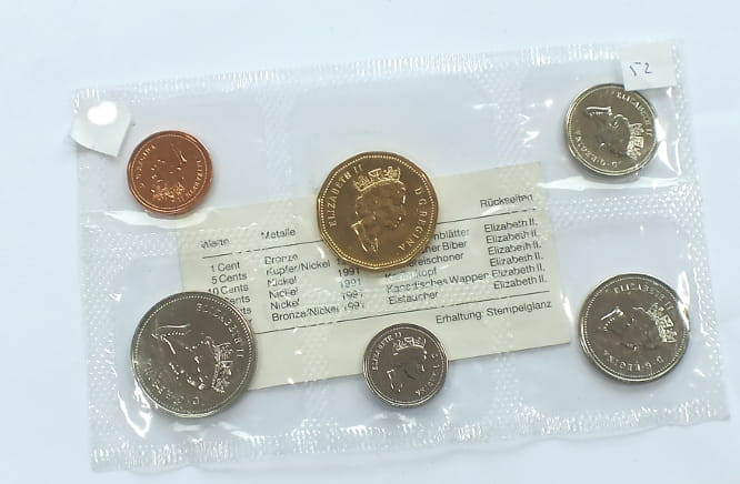 zestaw monet Kanada UNC 1991