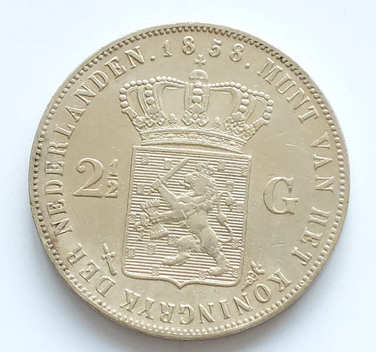 2 1/2 guldena Holandia 1858 r.