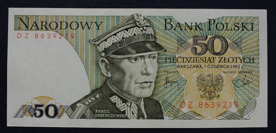 50 zł Karol ŚWIERCZEWSKI 1982 UNC