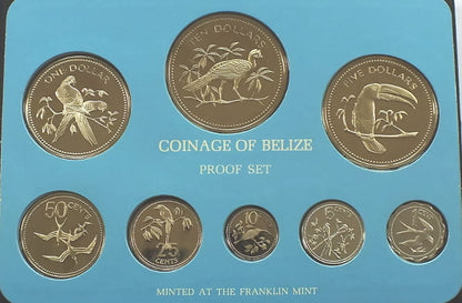 Zestaw 8 monet ptaki - BELIZE