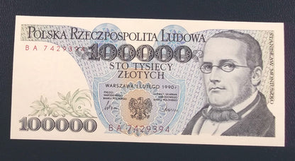 100000 Stanisław MONIUSZKO 1990 UNC