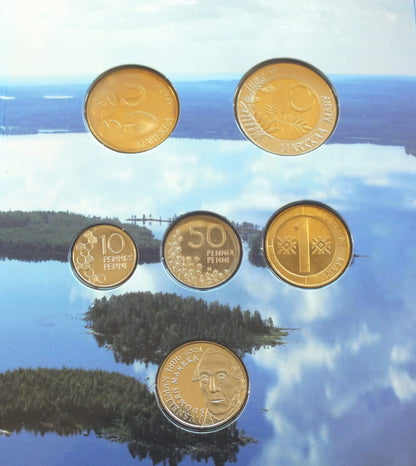 Zestaw FINLANDIA 2001-2  SET 5 monet+ medal