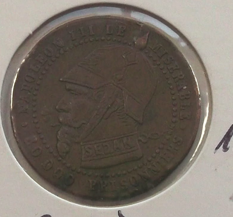 Żeton prześmiewczy Napoleon III 1856-1870