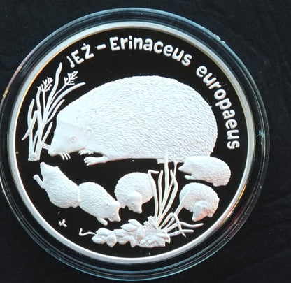 20 zł Jeż (łac. Erinaceus europaeus)