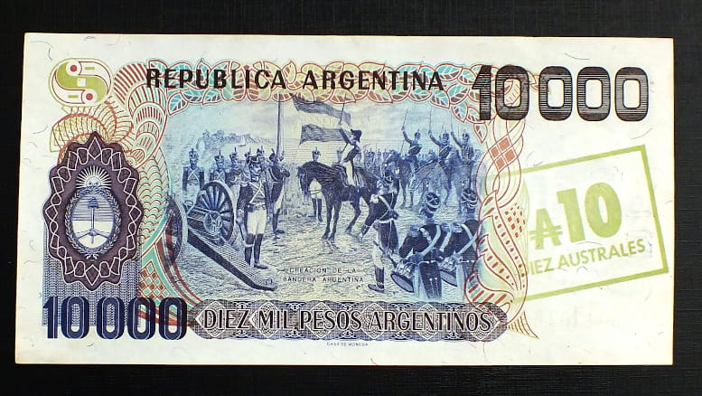 10 australes ARGENTYNA