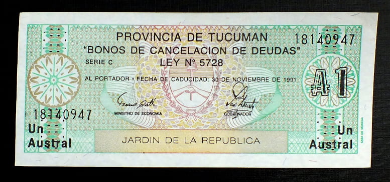 1 Austral -  Argentyna Provincia de Tucuman