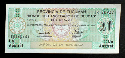 1 Austral -  Argentyna Provincia de Tucuman