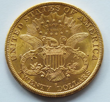 Moneta 20 USD ZŁOTO 1896 S