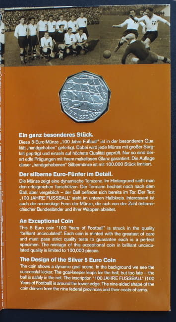 5 euro 100-lecie piłki nożnej