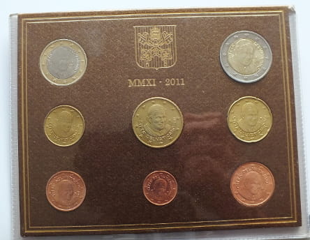 Zestaw 8 monet euro Benedykt XVI - WATYKAN