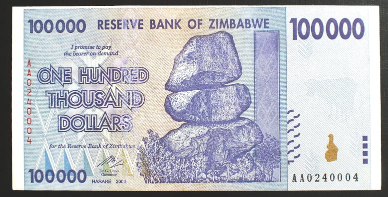 100 000 Dollars - Zimbabwe 2008 r.