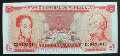 5 Bolivares - Wenezuela 1989 r.