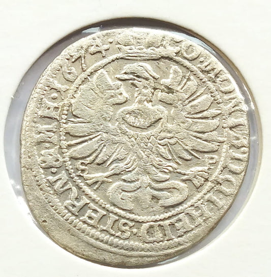 6 Krajcarów Śląsk Sylwiusz Fryderyk OLEŚNICA 1674