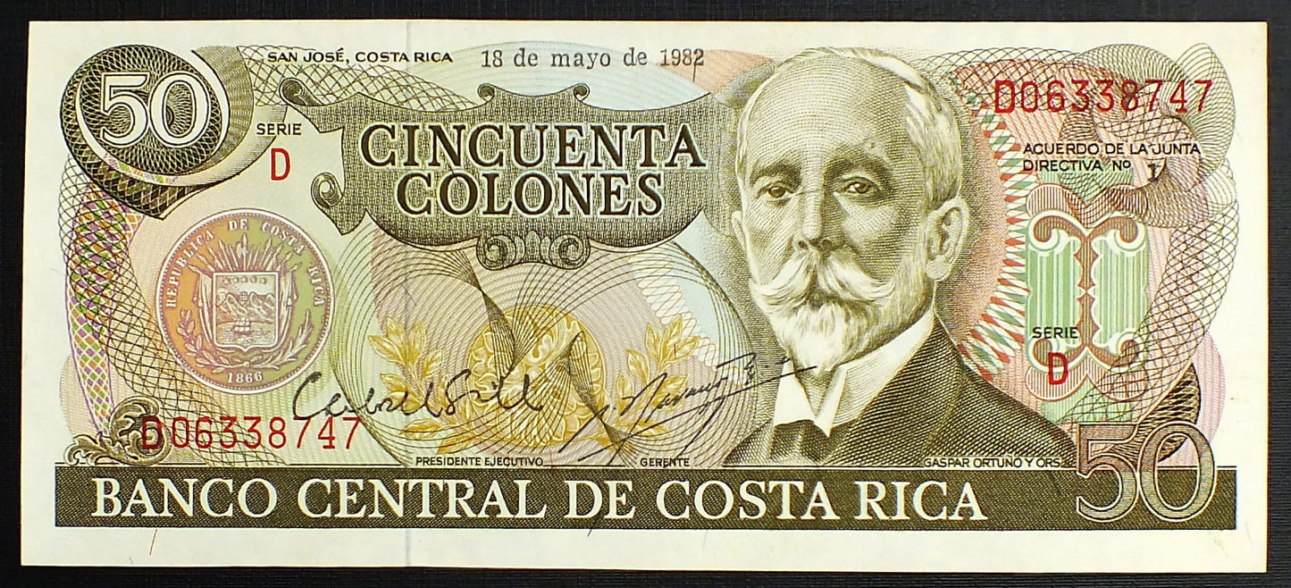 50 Colones - Kostaryka 1982 r.