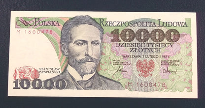 10000 zł Stanisław WYSPIAŃSKI 1987 UNC