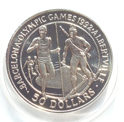 50 dolarów -  Biatlon Cook Islands 28,28 g .925