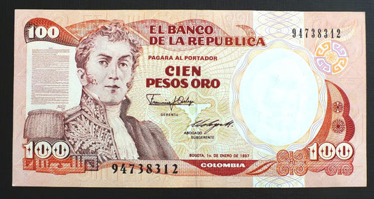 100 Pesos Oro - Kolumbia 1987
