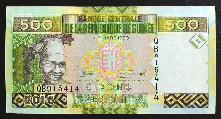 500 Franków - Gwinea 2015 r.