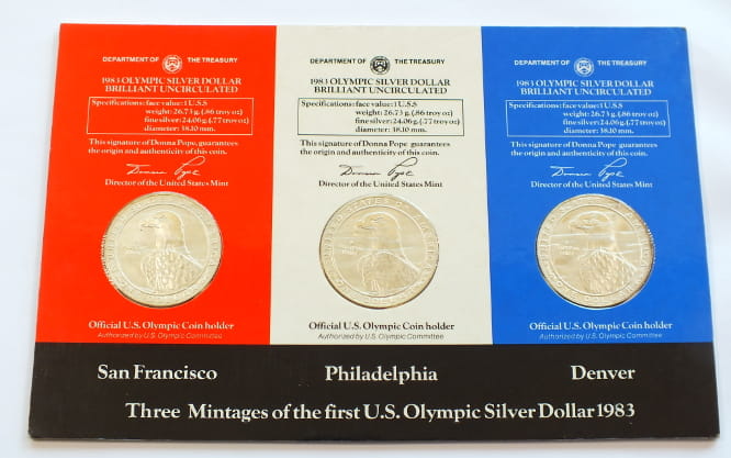 3 x 1 USD olimpiada 3 mennice (S+P+D)