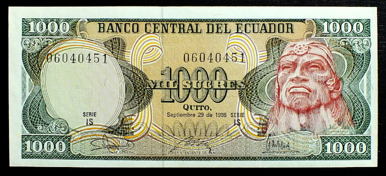 1000 Sucres - Ekwador 1986 r.