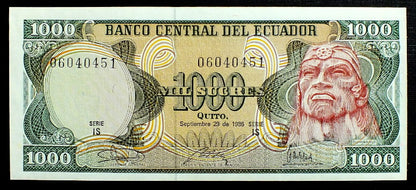 1000 Sucres - Ekwador 1986 r.
