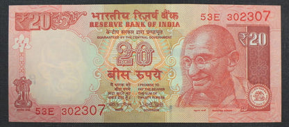 20 Rupees -Indie 2002 r.
