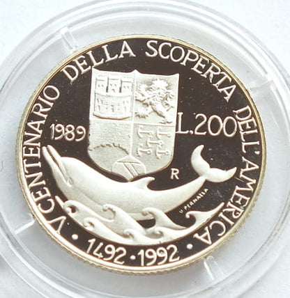200 lirow 1989 Odkrycie Ameryki 1492-1992 proof